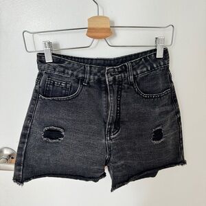 Black Denim Shorts